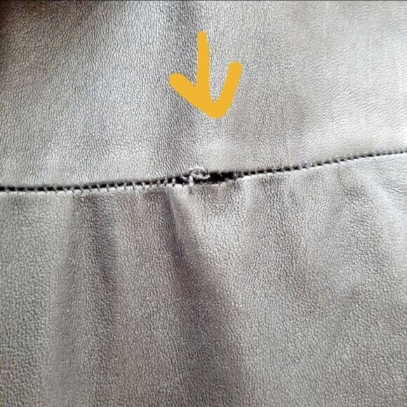 ROBERT RODRIGUEZ / Genuine Leather Legging Pull-On Pants Ankle Zip Black 2 Flaw - Picture 7 of 16